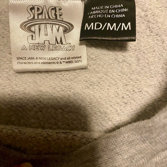 Space Jam: A New Legacy brand. Long Sleeve Gray Sweatshirt.  In great condition! - Picture 2 of 10